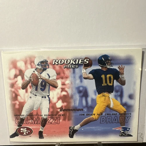 Tom Brady RC Fleer 2000 Dominion Rookies Pairs #234 Tom Brady Giovanni Carmazzi