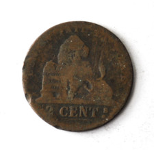 1847 Belgium 2 Two Centimes KM# 4.2 Copper Coin 