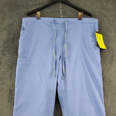 VIVI by Peaches Uniform Womens Blue Scrub Pant Drawstring Waist Style 5721 Sz XL