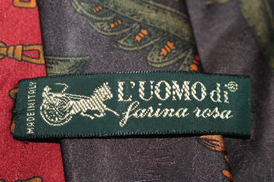 Corbata de seda L'UOMO DI FARINA ROSA Hecha en Italia F68394 Foto 4 de 4