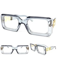 Women's Classy Elegant Retro Modern Style Clear Lens EYE GLASSES Gray Gold Frame