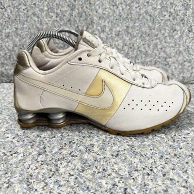 Nike Shox NZ Womens White Cream Athletic Running Shoes Low