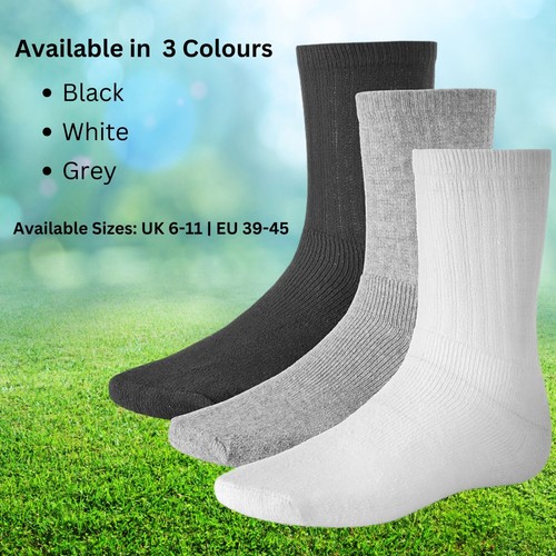 15 Paar Herren Sport Socken Polstersohle schwarz weiß grau Cotton Rich Größe 6-11 - Bild 8 von 14