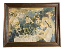 Reproduction RENOIR Oil Painting Luncheon of the Boating Party Signed Vintage 71