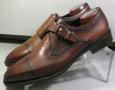242952X MSi60 MEN SHOE 9 TAN LEATHER MADE IN ITALY JOHNSTON&MURPHY NEW W/DEFECT