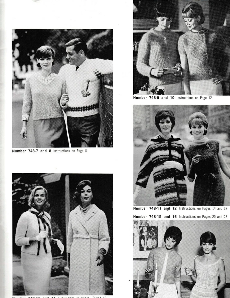 Vintage Mohair Fashions Sweaters to Knit Columbia Minerva #748 UNMARKED PB Book - Image 3 of 3