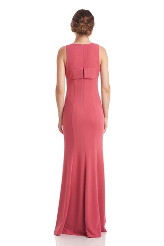 JS Collections Bow Detail Halter Gown Antique Rose 2 - Picture 2 of 4