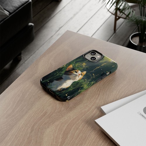 Calico Kitty Cat Grass Field - Phone Ink Cover Case for iPhone, Galaxy, Pixel - 第 65/281 張圖片
