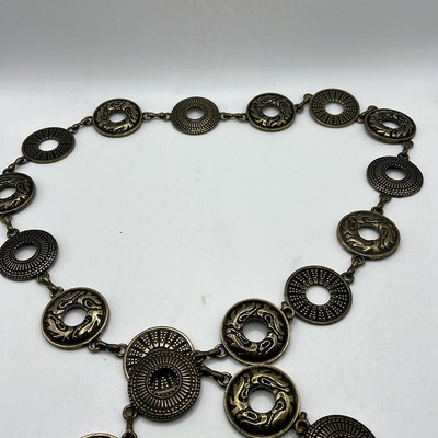 Vintage Fashion Chain Belt Bronze Tone Metal Tribal Rings  display picture 1