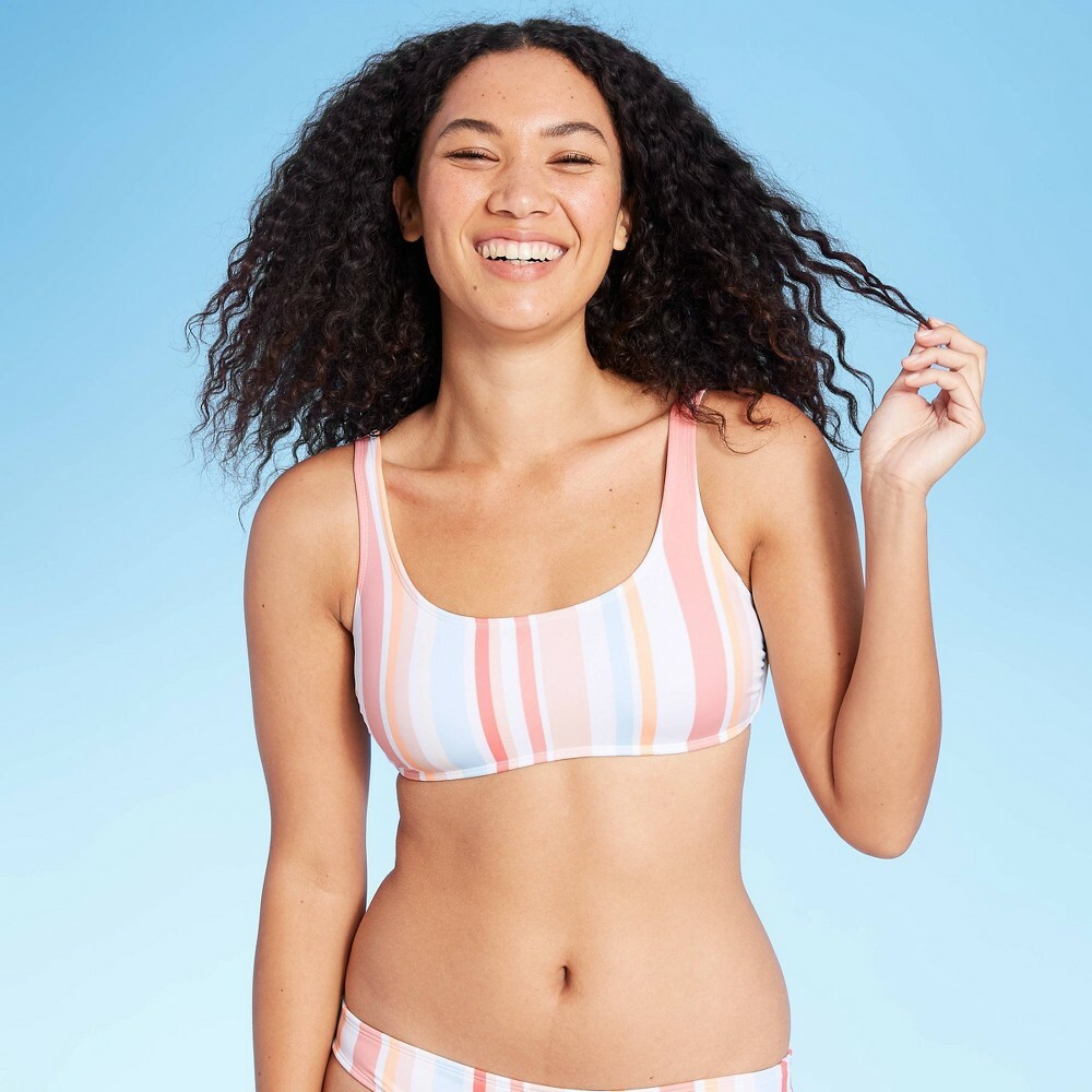 Juniors Scoop Neck Bralette Bikini Top Multicolor Size S Xhilaration 0-2-image