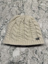 The North Face Beanie Hat Womens One Size Cream Cable Knit Thick Warm