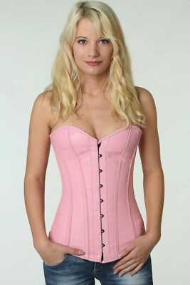 Korsett Corsage Leder Pink Rosa extra lang normal kurz ly22
