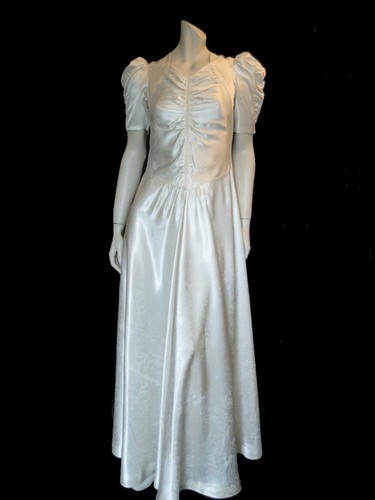 Vintage 1930s Wedding Dress - Satin 