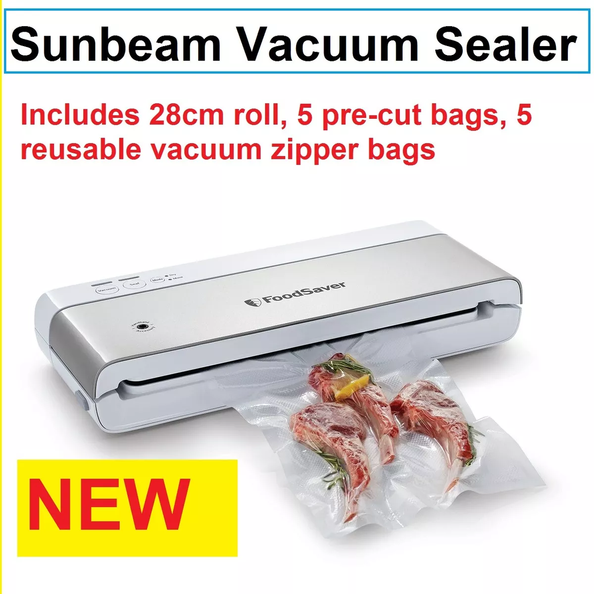 Sunbeam Food Sealer Saver Storage Machine Vacuum Sealing Freezer Meat  Cryovac