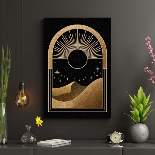 Set di Quadri Moderni Oro & Nero |Q1127| Arte Moderna su Tela per Arredare - Foto 2 di 4