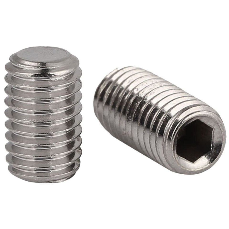 M10 - 1.0 Fine Thread Stainless Steel Grub Screws Flat Point Socket Set ...