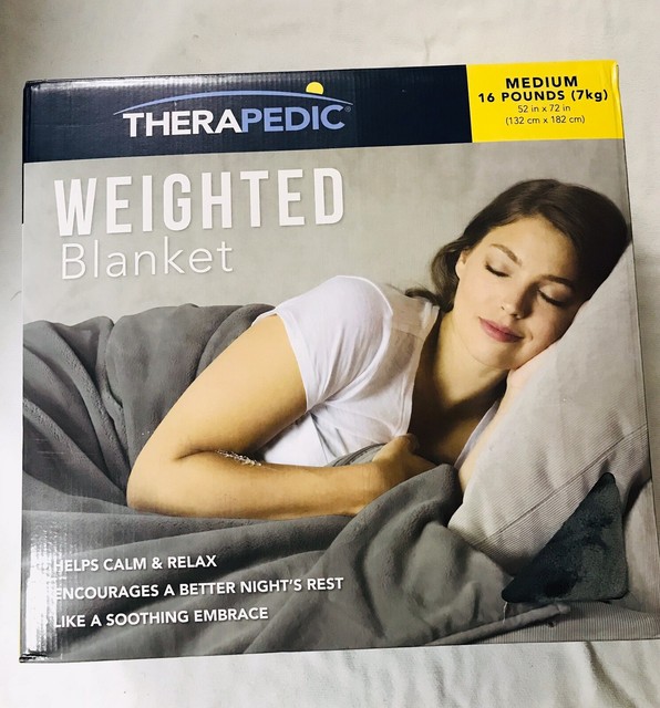 Therapedic 16 lb. Medium Weighted Blanket in Soft Plush Grey | eBay