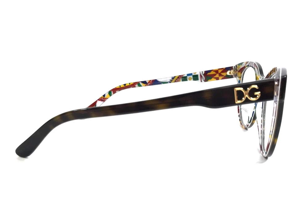 Monturas de gafas Dolce & Gabbana DG3334 3217 Havana sobre carretilla blanca 52-20-145 Foto 4 de 4