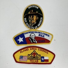 SAM HOUSTON AREA Council CSP & Alamo Patches collectible Texas Fast Shipping