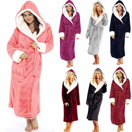 Women Winter Plush Lengthened Shawl Bathrobe Home Clothes Long Sleeved Robe Coat