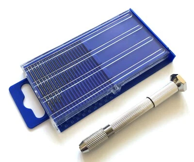 GADGETS COLLECTION 21pc Micro Drill Bit Set Wire Gauge Index #61-80 with Swivel Head Pin Vise