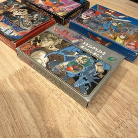 Dragon Quest 1 2 3 4 NINTENDO Famicom FC Japanese NTSC-J CIB w/ Manual Box