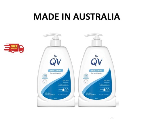 2 PACK-QV Skin Lotion 500ml 24 Hour Moisturisation Light Body Lotion PH Balanced