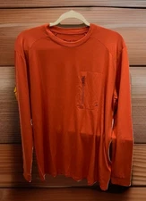 Men’s Duck Camp Lightweight Bamboo Crew Shirt XL Cinnamon Teal LS Outdoor