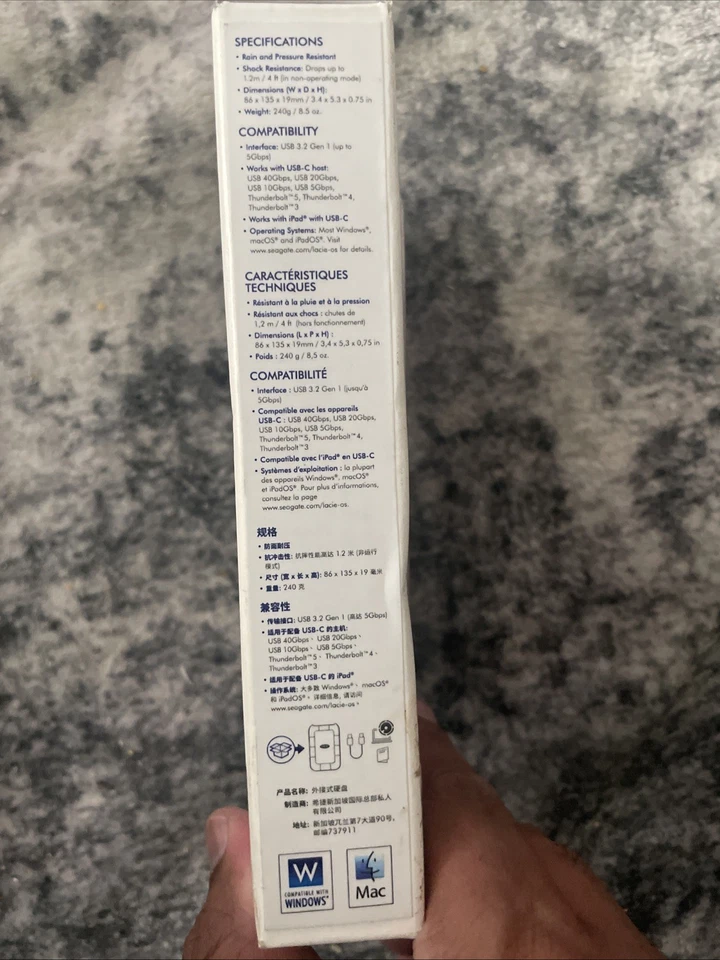 LaCie LAC9000298 Rugged Mini 2TB External Hard Drive - Orange - Image 4 of 4