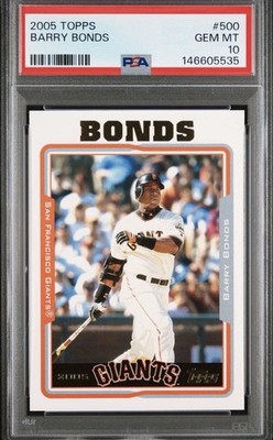 2005 TOPPS #500 BARRY BONDS SAN FRANCISCO GIANTS PSA 10 PITTSBURGH PIRATES MVP
