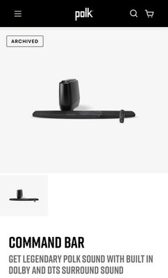 Polk Audio Command Sound Bar with Hands-Free Amazon Alexa Voice Control Built-in