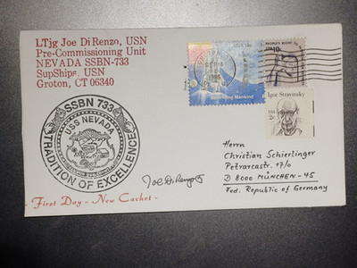 US Navy: USS Nevada (SSBN-733), 1st day new Cachet (1985), #10