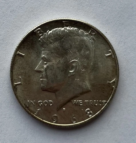 1968-D Kennedy Half Dollar 40% Silver - AU Condition.