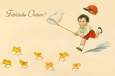 HAPPY EASTER Vintage Postcard Reproduction 6'' by 4'' Heavy Card Stock