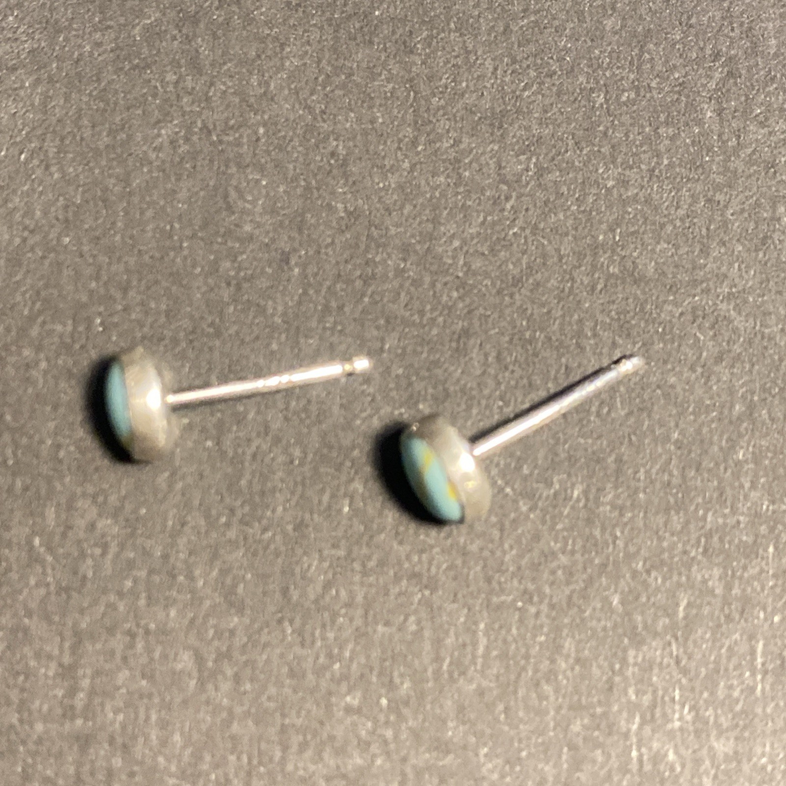 Sterling Silver Light Turquoise Stud Earrings - image 6