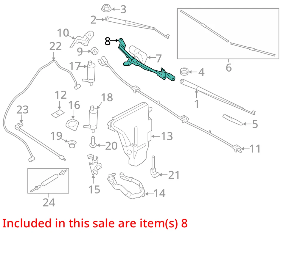 BMW 528i 535i 550i 740i 750i 2009-2016 motor de acoplamiento limpiaparabrisas 61617306266 OEM usado Foto 3 de 4
