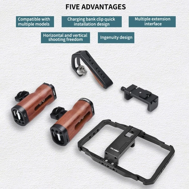 YELANGU LW101Vlogging Live Broadcast Smartphone Video Rig Handles Stabilizer Kit - Image 3 of 4
