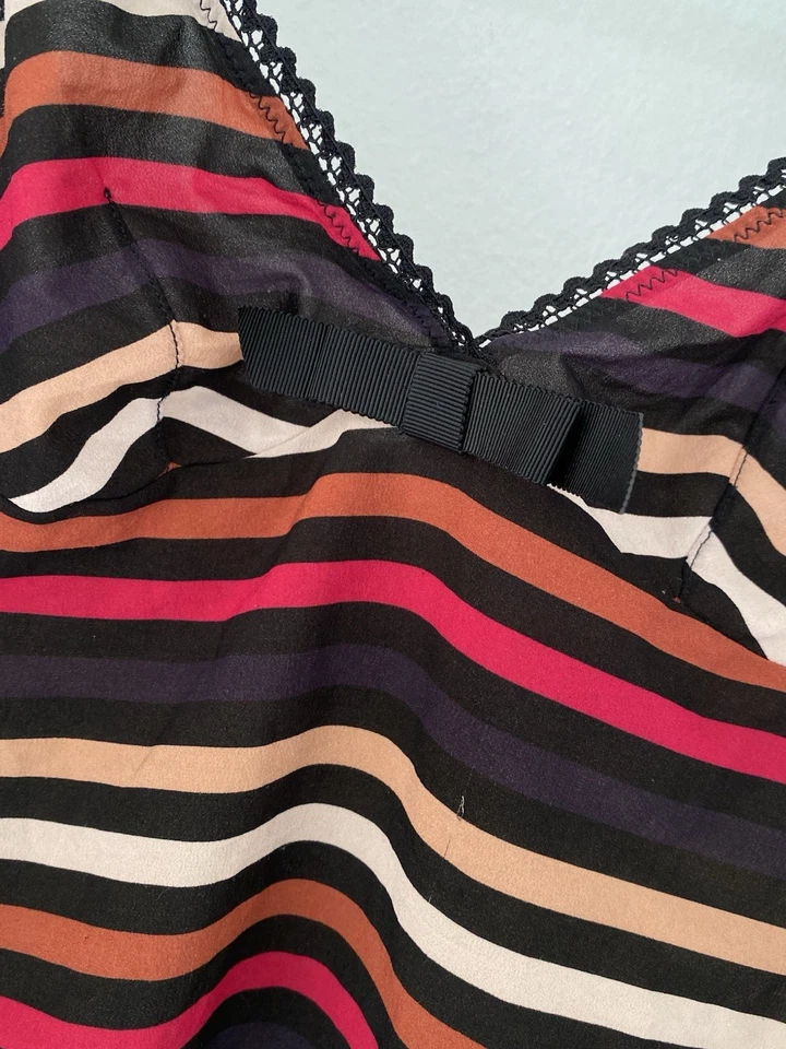 Top a rayas de algodón SONIA RYKIEL H&M detallado con lazo negro BUEN ESTADO Foto 2 de 4