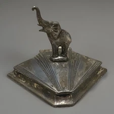 1930's Art Deco Van Compact by Weidlich Brothers Mfg Silver Plate 695 