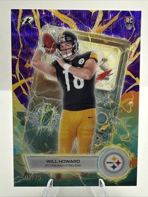 Will Howard 2025 Topps Resurgence Voltaic Purple Surge RC /75 01/75 Steelers