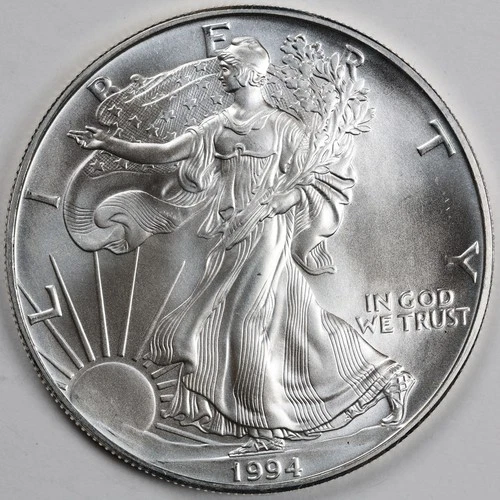 1994 American Silver Eagle (BU) - AUTHENTIC - In a Capsule to Protect It!