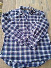Multiblu Damen Flanell Bluse Gr. 44 kariert Brusttasche Krempelärmel ungetragen