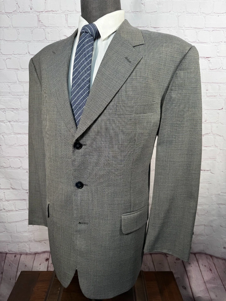 ALFANI Hombres Beige Calce Clásico 3 Botones Lana Traje Abrigo Deportivo Blazer Chaqueta 44R Foto 2 de 4