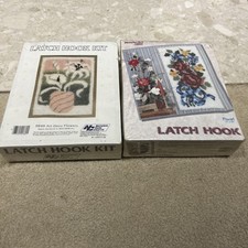 Vintage Wonderart Latch Hook 4113 Floral Rug Kit  Art Deco Flowers R849