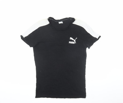 Puma Herren T-Shirt schwarz Logo, Größe S, kurzarm