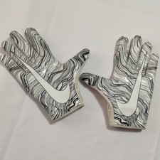 Nike Vapor Jet 8.0 Football Gloves White Black Marble Swirl Mens Med