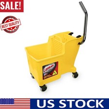 2 Quart Mop Bucket and Wringer with Rubber Caster Wheels Industrial Commercial