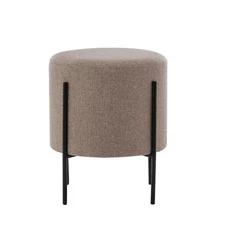 WOVENBYRD Round Ottoman Square Modern Contemporary Living Room Light Brown