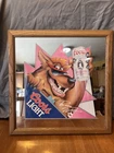 Vintage 1990 Coors Light Beer Sign Mirror Beer Wolf RARE 16x16