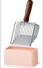 Cat Litter Scoop with Holder, Metal Cat Litter Scooper, Stainless Steel